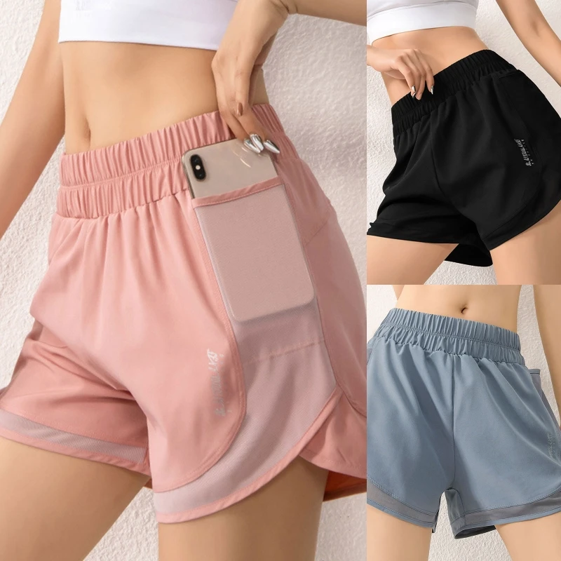 

Women's High Waist Gym Yoga Shorts Quick-drying Three-point Running Shorts Sporty Workout Shorts Athletic Shorts Pants
