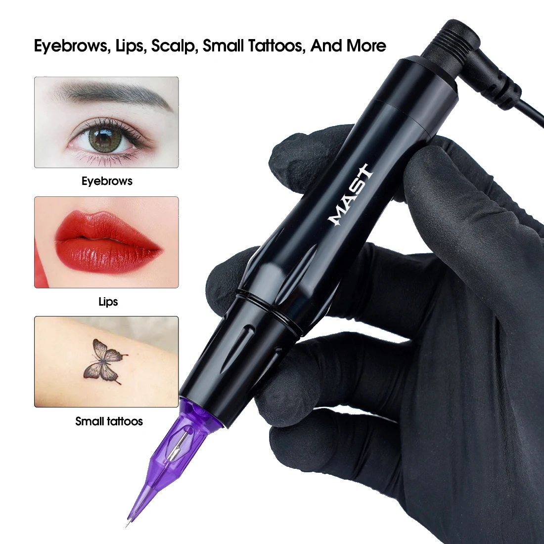 Mast P30 Eyebrow Lips Tattoo Pen RCA Drive 3.6mm Stroke Permanent Makeup Machine Dragonhawk Tattoo Supplies