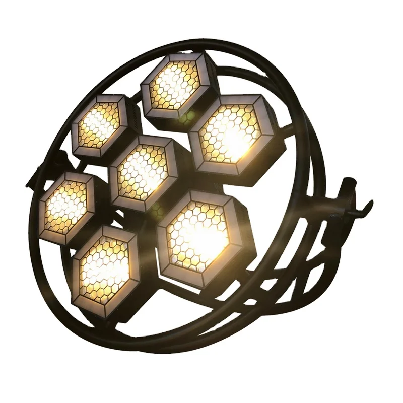 

Студийный светильник для проведения мероприятий, концертов, теплый и холодный белый свет, 7-ореол, гекса, монолитный блок светодиодов, студи...