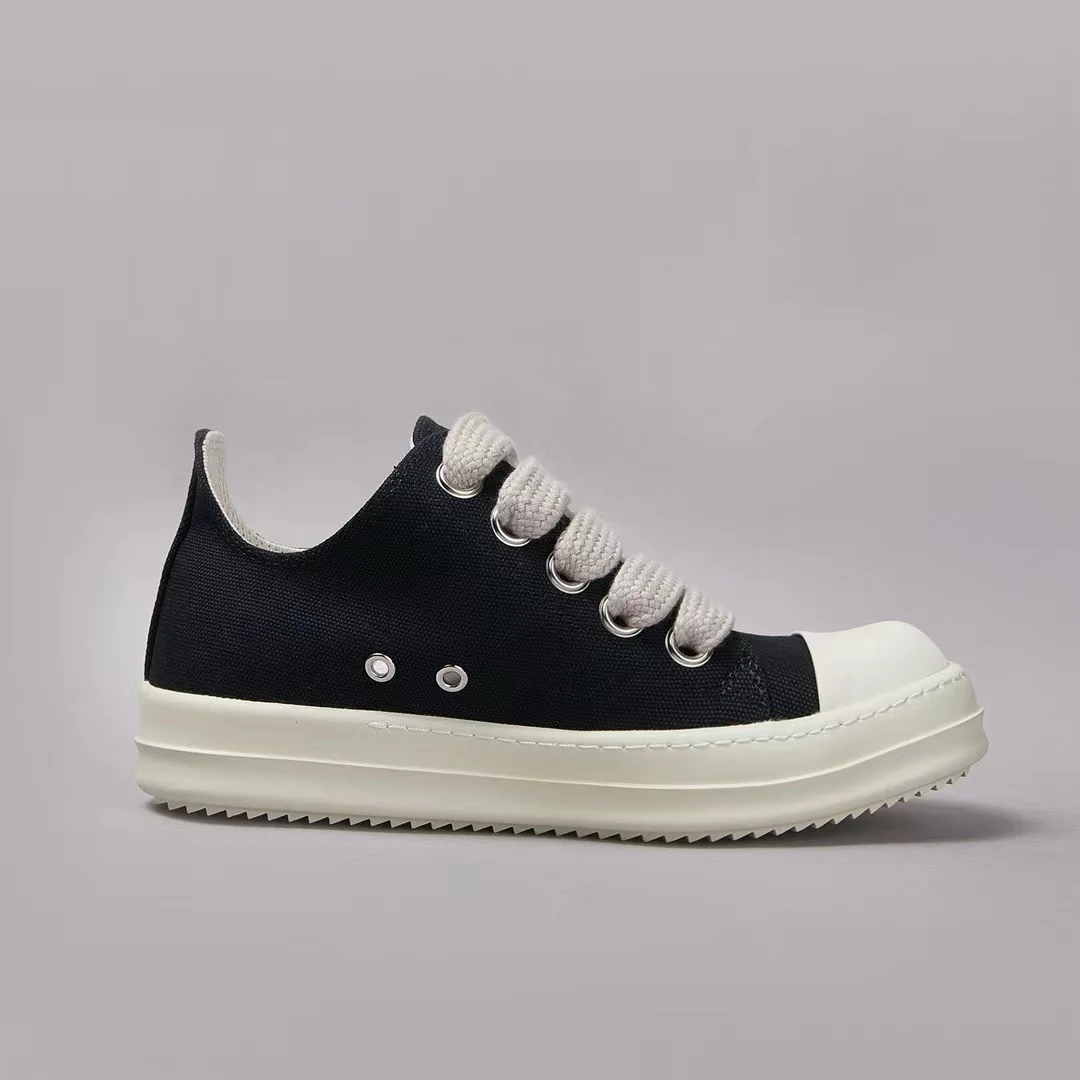Ricks Outdoor Black Canvas Low Top Quality Owens Мужская обувь Jumbo Кружевные женские кроссовки Модные