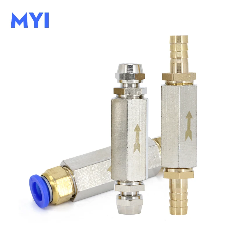 Pipe Fitting Joint 6mm 8mm 10mm 12mm Air Gas Hose Brass Check Valve