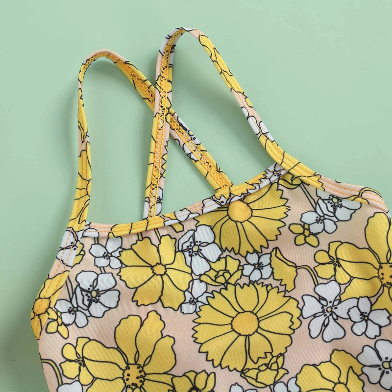 Бикини с квадратным вырезом и цветочным принтом на возраст 6-4 года |