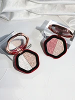 tt two color mermaid blush highlight repair brightening plate pearlescent fine glitter facial nose shadow student