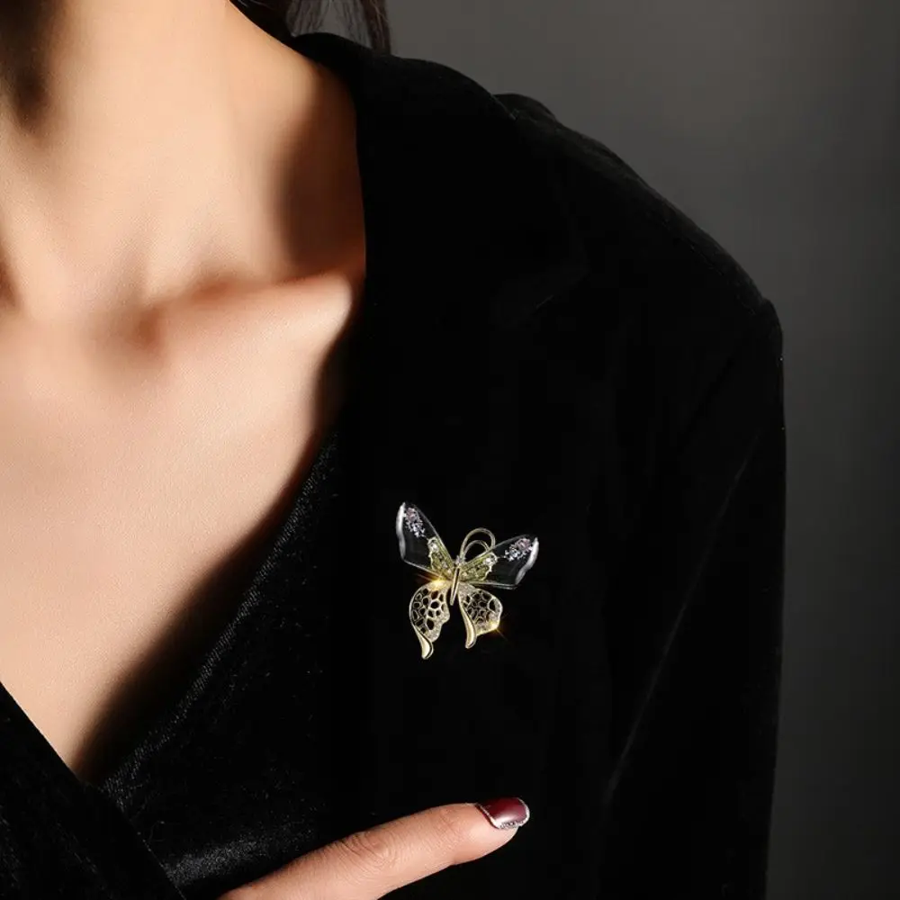 

Fashion Simple Transparent Wings Butterfly Brooch Women Luxury Fairy Wheat Corsage Pin Jewelry Accessories