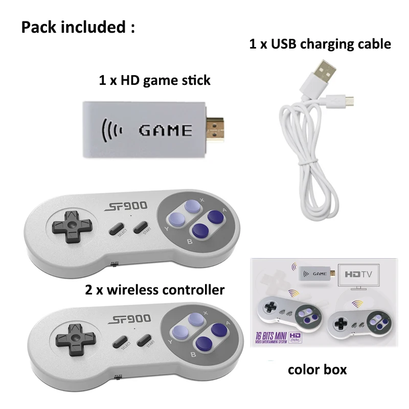 Беспроводная портативная видеоигра 926 ретро-игр в HD игровой джойстик 4K двойной