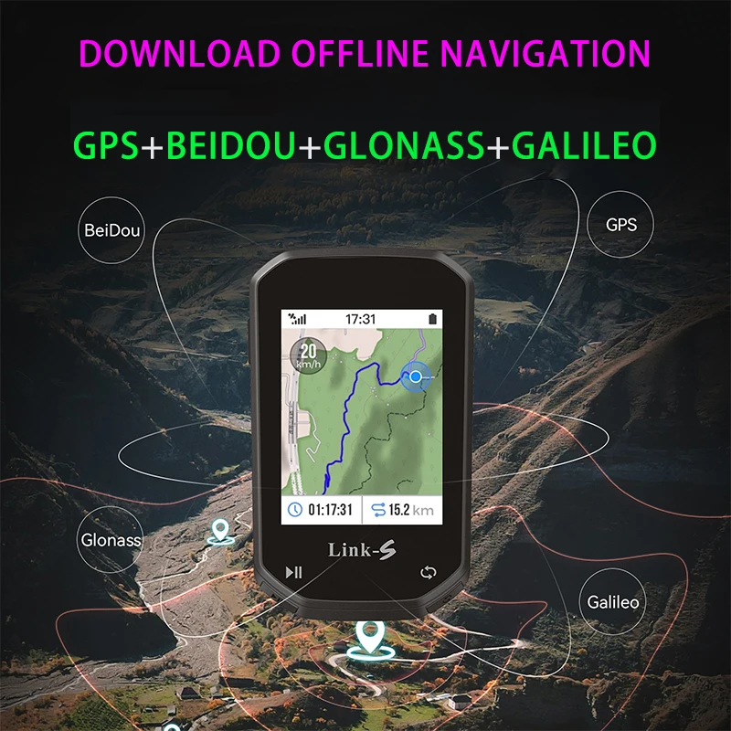 Смарт-компьютер для велосипеда, беспроводной, с цветным экраном ...