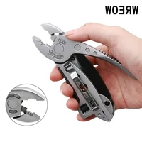9 in 1 foldable keychain plier screwdriver multifunctional pocket bottle opener pliers wrench repair tools outdoor camping