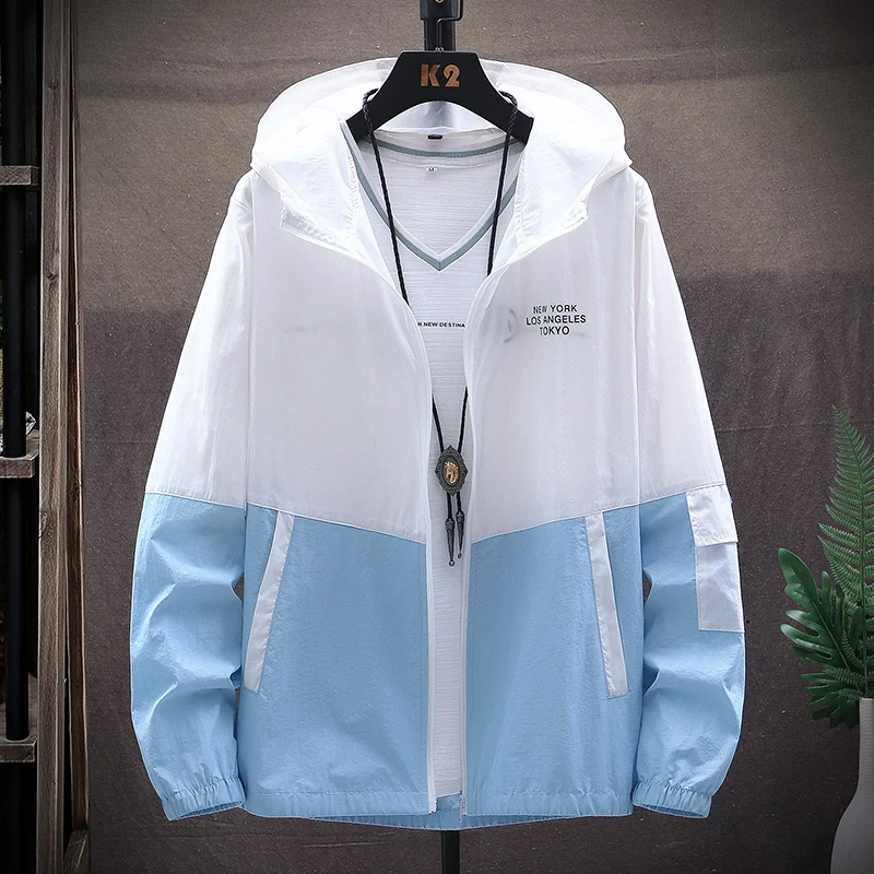 2023 Summer New Hooded Jacket Men Sun Protection Clothing Fishing Hunting Clothes Quick Dry Skin Male Windbreaker Size 4XL