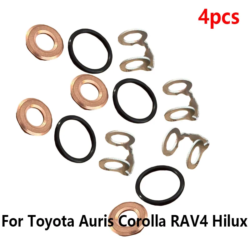 Фото Комплект уплотнителей дизельных форсунок для Toyota Auris, Corolla, RAV4, Hilux, Land Cruiser, 2.0, 2.2, 3.0 л, набор прокладок форсунок, замена №1