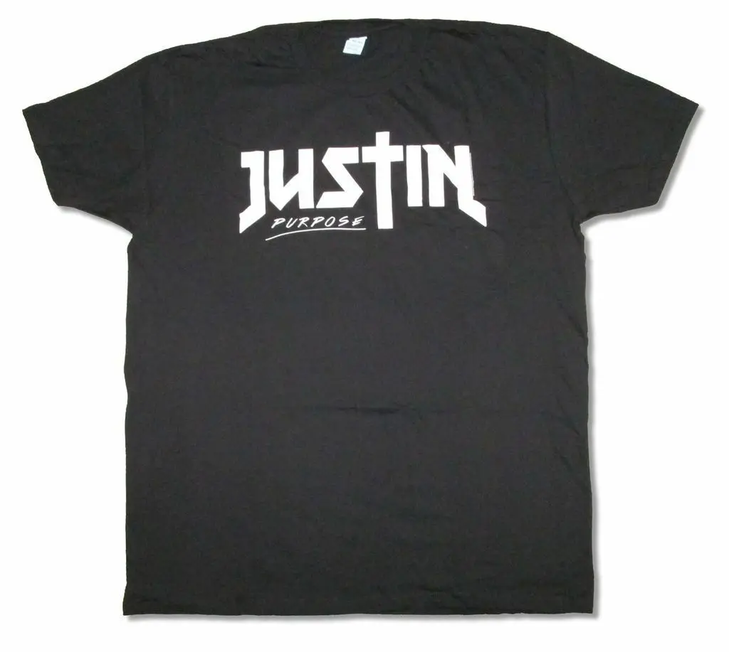 

Justin Bieber Purpose Name Logo Image Black T Shirt New Album