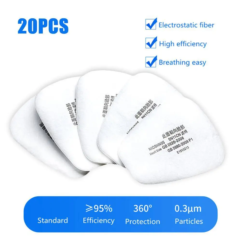 

20pcs 5N11 Dust Cotton Filter Paper Holder For 3M 6001/6200/7502/6800 Chemical Spraying Painting Respirator Gas Mask Accessories
