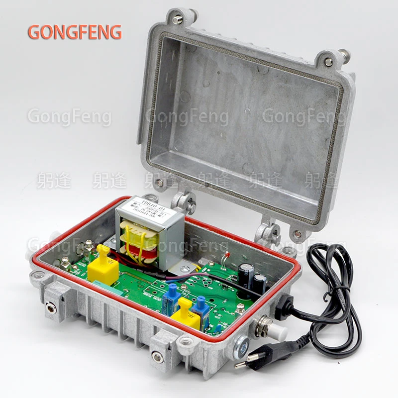 New CATV Signal Amplifier 220V/60V Unidirectional, Single Mode Home Amplifier With inch F Head EU Standard Power Supply