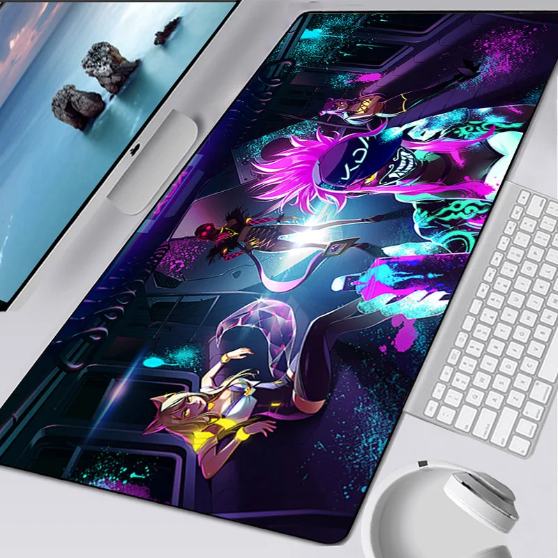 

League of Legends KDA Gaming Mouse Pad 900x400 Anime Computer Office Deskmat Game Accessories Mousepad Mini Pc Soft Mice Mats