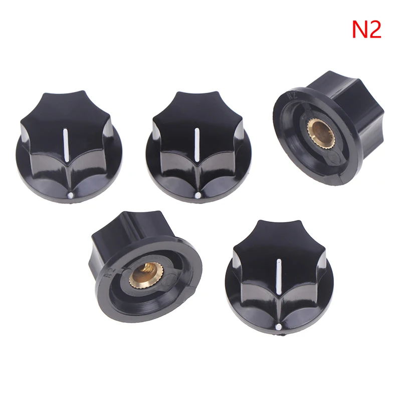 

5 шт., ручка потенциометра, внутреннее отверстие, 6 мм