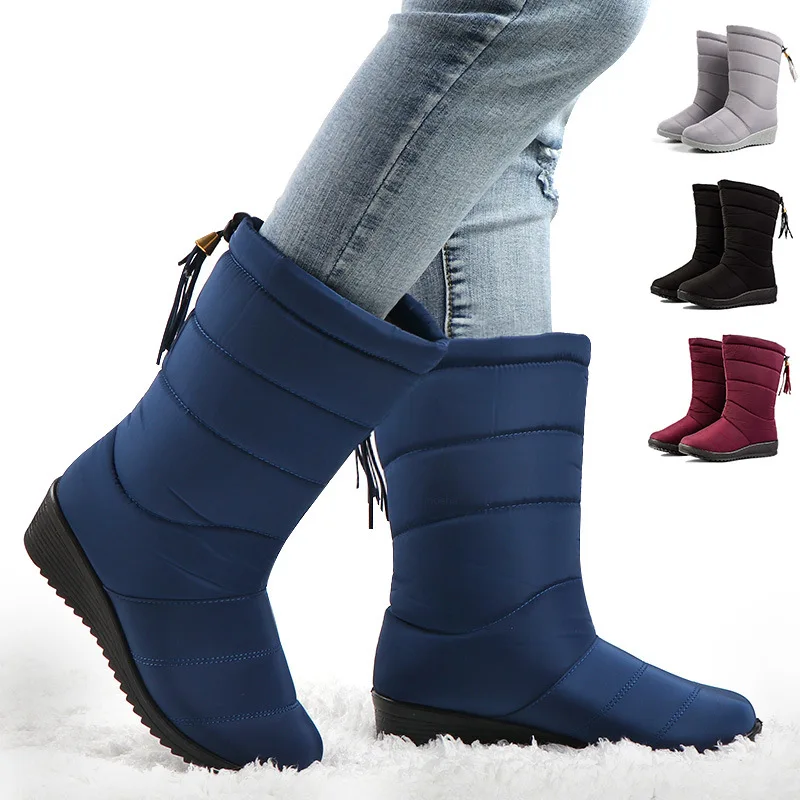 

Нескользящие Водонепроницаемые зимние ботинки, женская зимняя обувь с бахромой, полиуретановые ультра-яркие женские плюшевые теплые массивные резиновые ботинки, новинка 2023