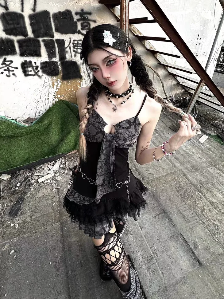 Платье-трапеция для женщин в готическом стиле