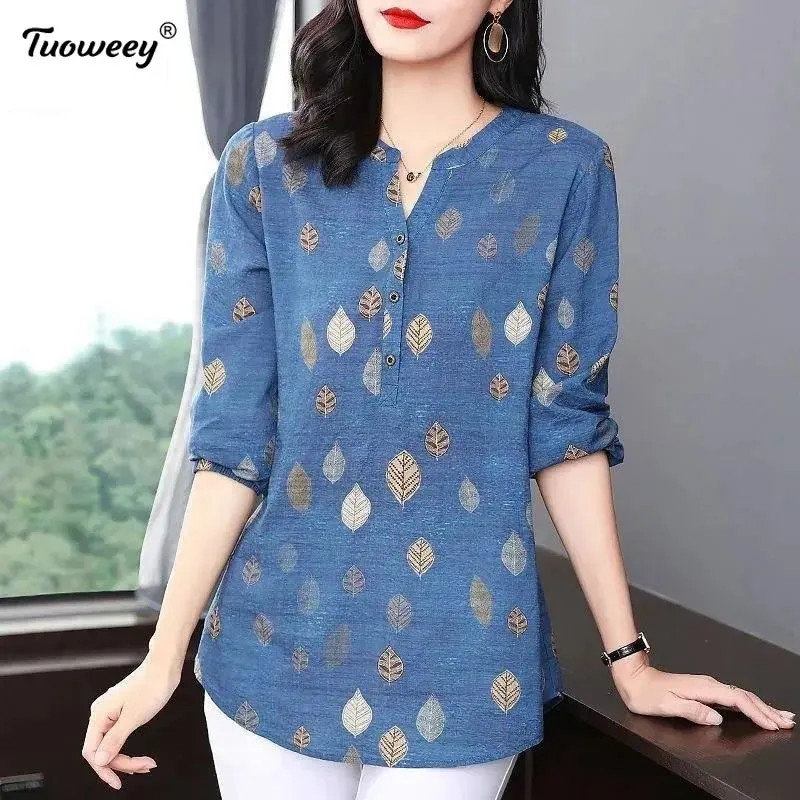 

Mid-Length Long-Sleeved Shirt for Women Spring and Autumn 2022 New Loose-Fitting Western Style Top Large Size Shirt