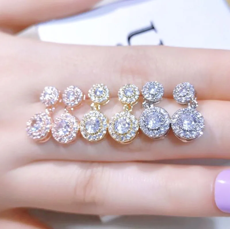 

2022 новые элегантные роскошные круглые серьги Uilz из Кубического циркония класса ААА в форме капли воды женские модные свадебные ювелирные и...