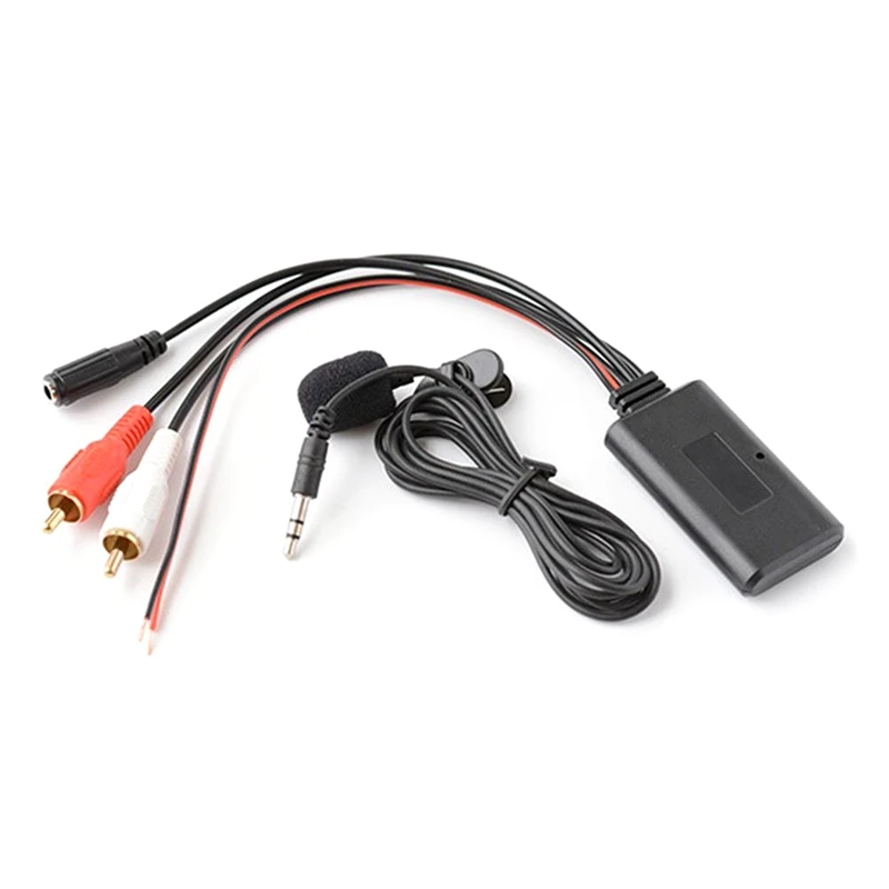 

Автомобильный Bluetooth-адаптер RCA AUX, беспроводной аудиокабель, микрофон для громкой связи, адаптер Bluetooth 2RCA AUX-IN с аудиовходом