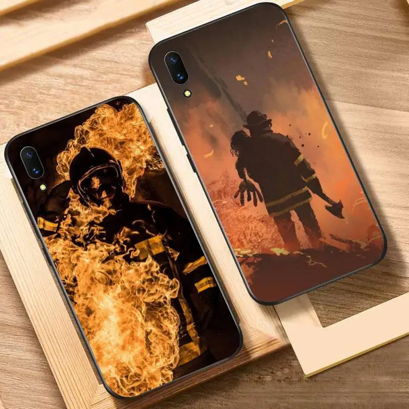 

Firefighter Heroes Fireman Phone Case For Oppo Reno Realme C3 6Pro Cover For vivo Y91C Y17 Y19 Funda Capa