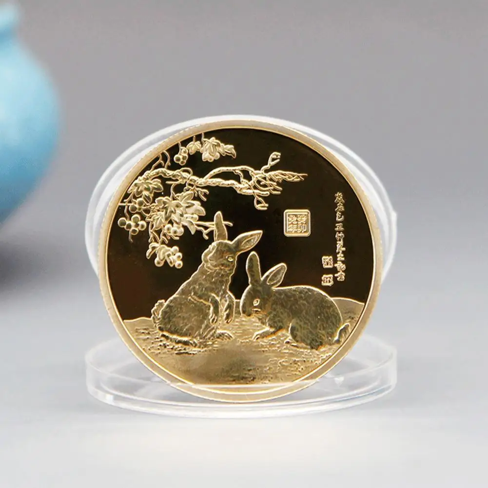 

Popular Souvenir Coin Wear Resistant Commemorative Coin Anti-scratch 2023 Chinese Zodiac Rabbit Souvenir Coin Memorable