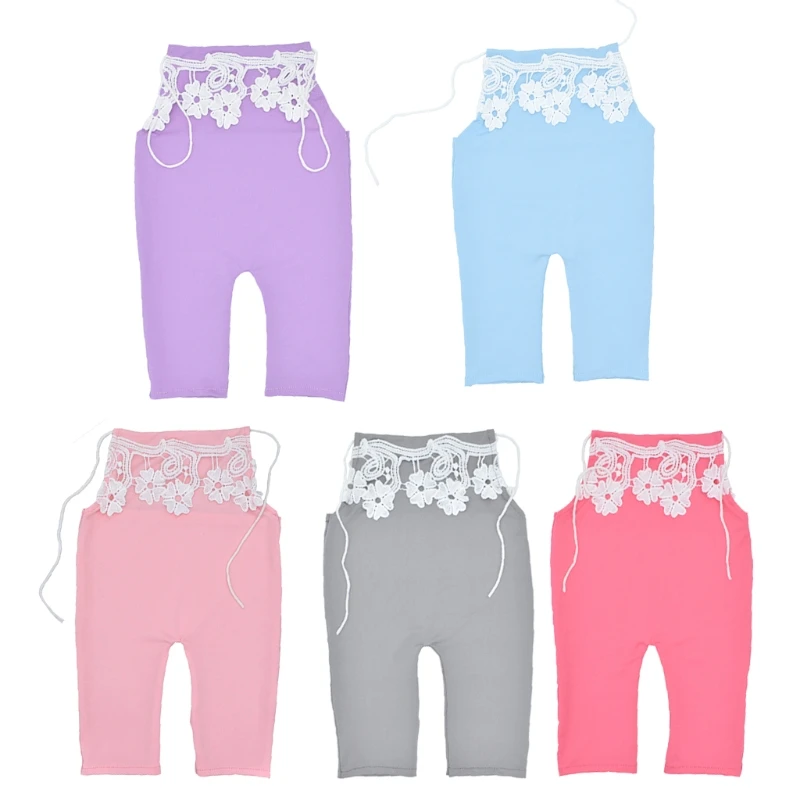 

Newborn Photography Prop Lace Overalls Pants Baby Photo Romper Outfit 40JC
