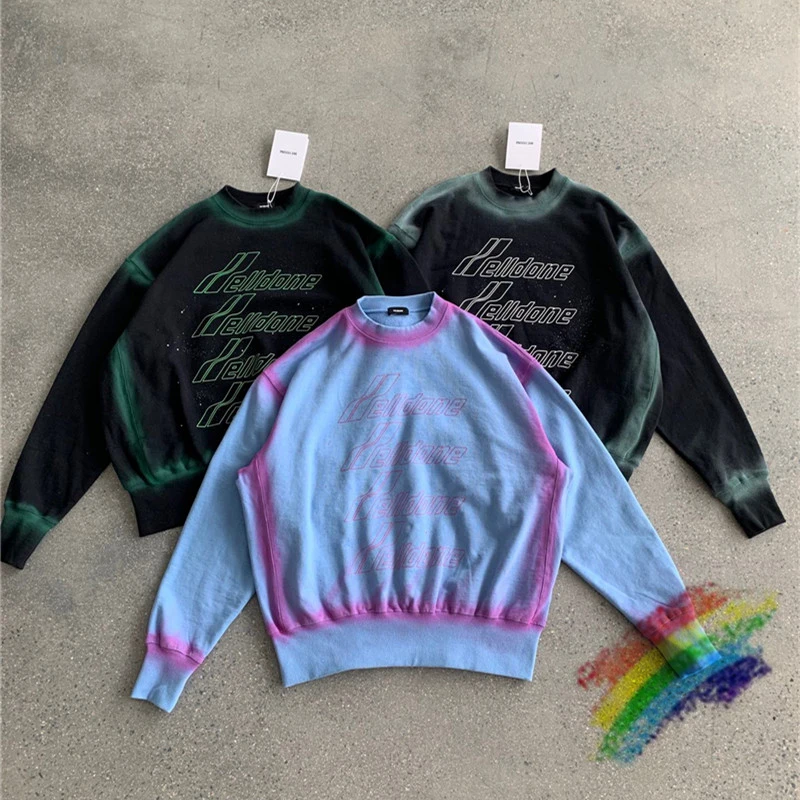

Tie Dye WE11DONE Sweatshirts Men Women 1:1 Best-Quality Welldone Crewneck Pullovers Hoodie