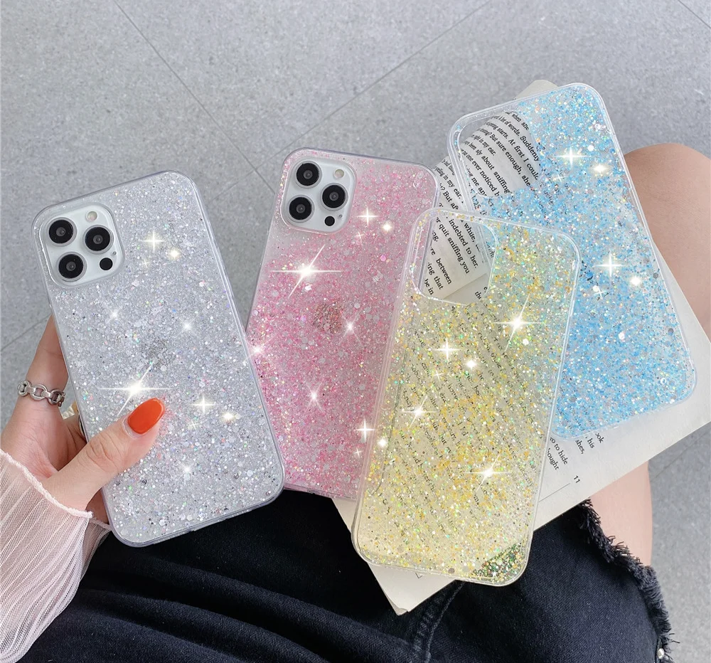 

Luxury Glitter Clear Phone Case For Galaxy A73 A53 A33 A23 A13 A03 A72 A52 A22 A42 A32 A12 A03S A02S A71 A51 Soft Silicone Cover