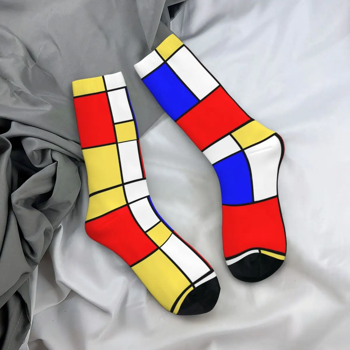 De Stijl чулки Мода 60s Mondrian стиль под заказ повседневные осенние нескользящие носки