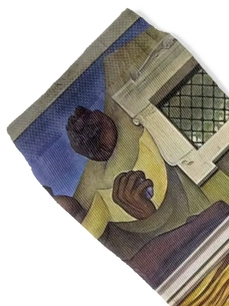 Носки известных картин Диего Ривера цветные противоскользящие яркие Подвязки