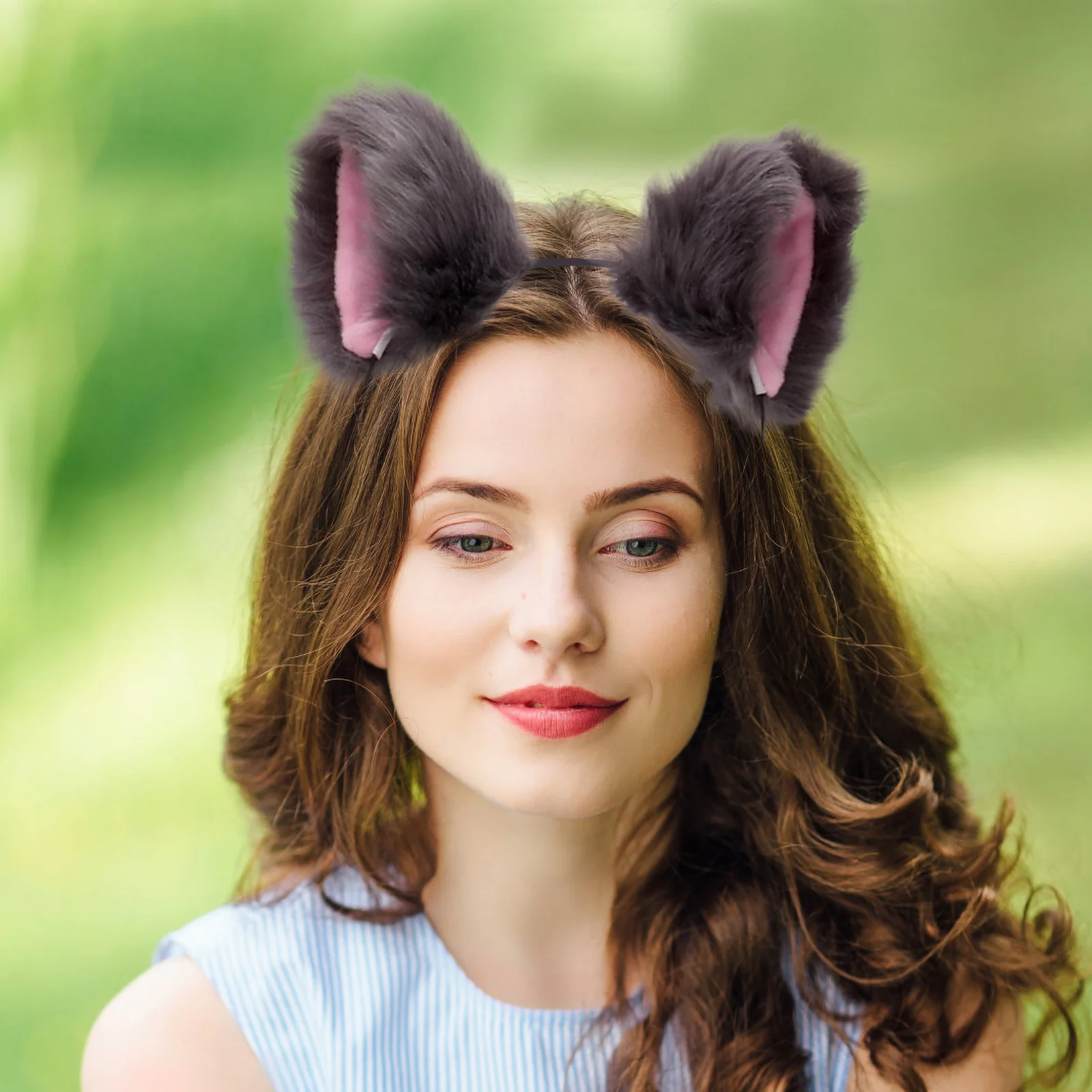 Костюм с лисьими ушками и хвостом принадлежности для косплея лисий хвост