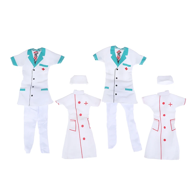 

2 Pcs /Set Mix Style Doctor Nurse Costume Scene Cosplay Clothes for Doll for Doll Accessories Girl Boy DIY House Toys
