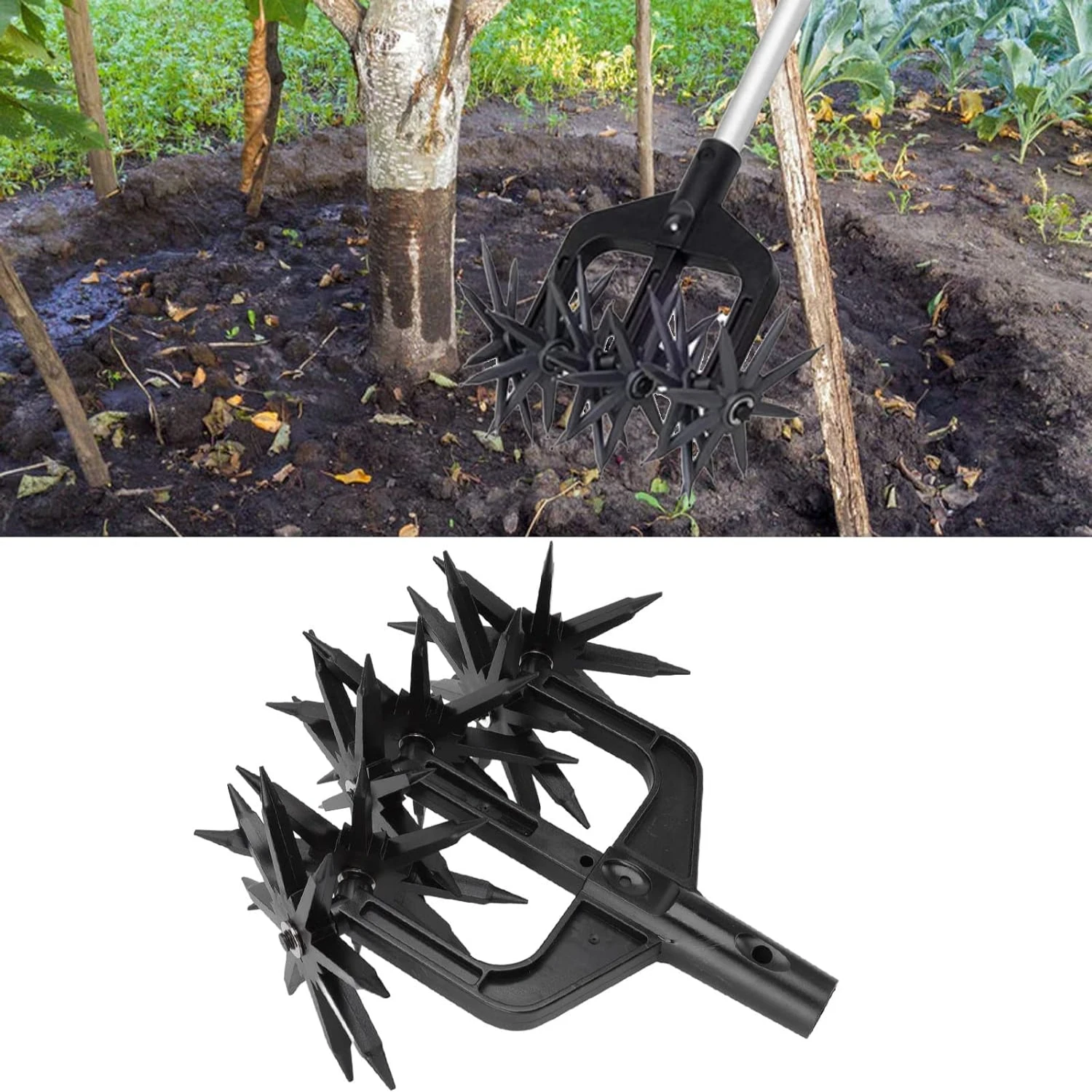 Upgrade Your Gardening Experience with a Durable Efficient and Superior 2-in-1 Ventilated Garden Soil Scarifier Tiller - Achie