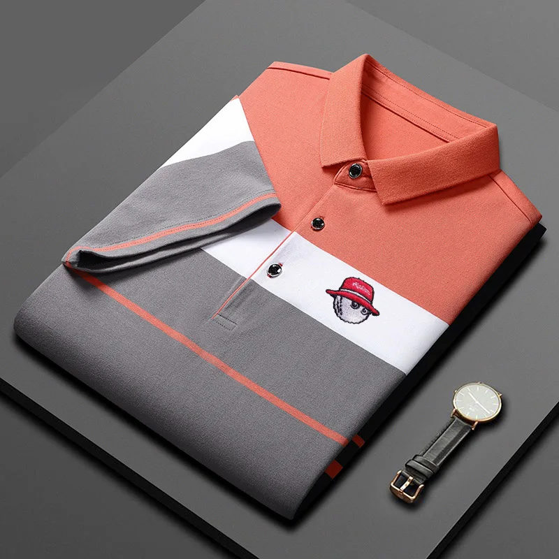 Golf Shirts for Men Embroidery LOGO Malbon High Quality Breathable Cotton Short Sleeve Tops Golf Wear Man Fashion Polo T-Shirt