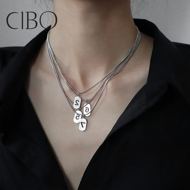 Титановое цифровое квадратное ожерелье женское нишевое дизайнерское до ключиц