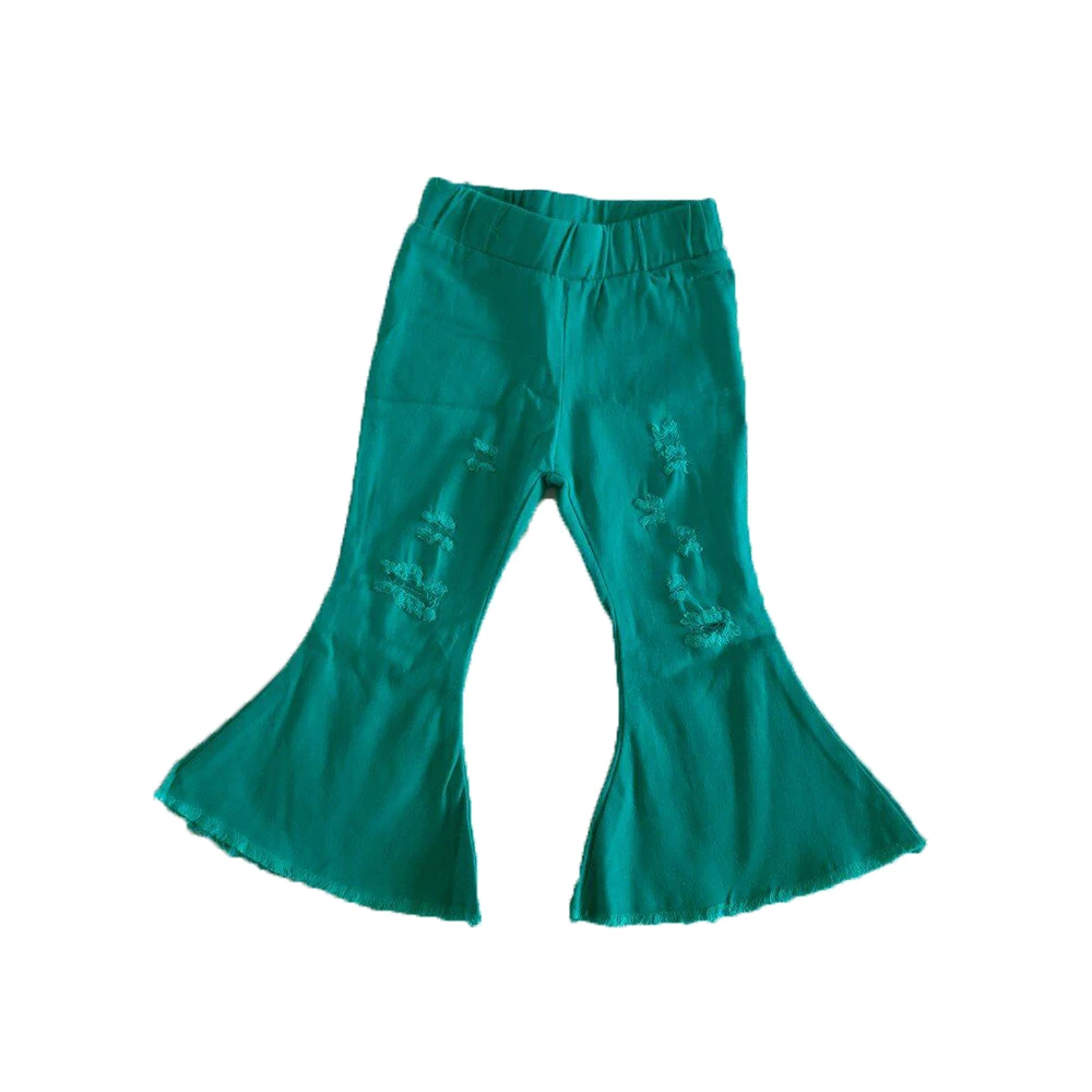 Детская одежда для девочек детские джинсы Лидер продаж зеленые джинсовые брюки с