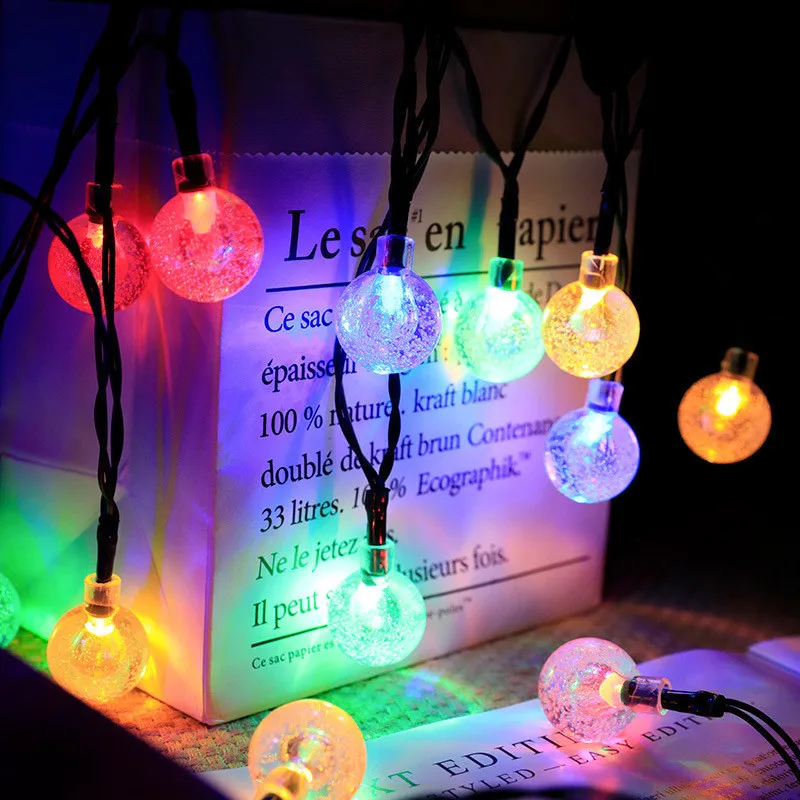

Solar LED Bubble lights Light Holiday String Light Waterproof Fairy Garden Decor Outdoor Led Street Garland Christmas Decoration