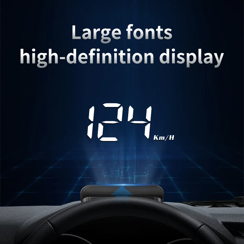 

Car HUD Universal HD OBD Head Up Display MPH Overspeed Alarm Voltage Windshield Projector for Cars Truck Vehicles