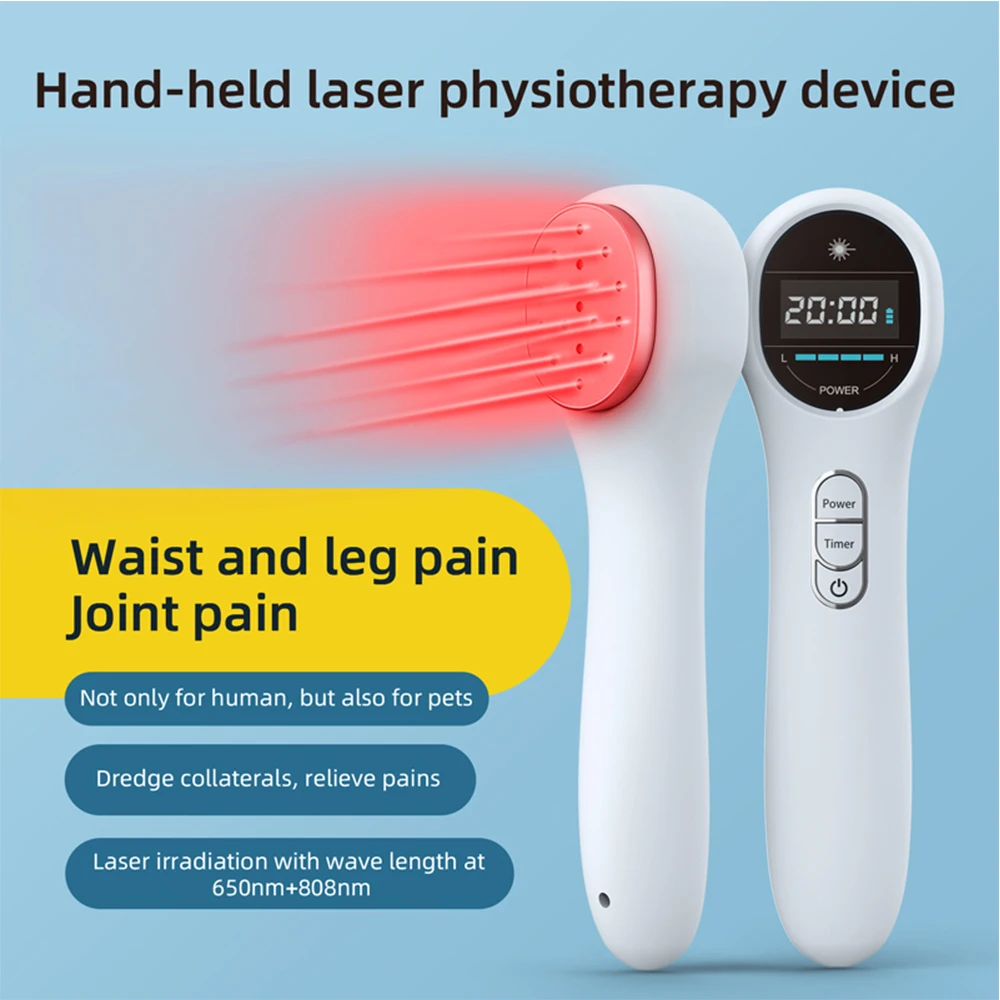 

Cold Laser Therapy Device 650nm 808nm Sport Injuries Sciatica Heel Spurs Neck Pain Relief Pet Red Light Therapy Glasses