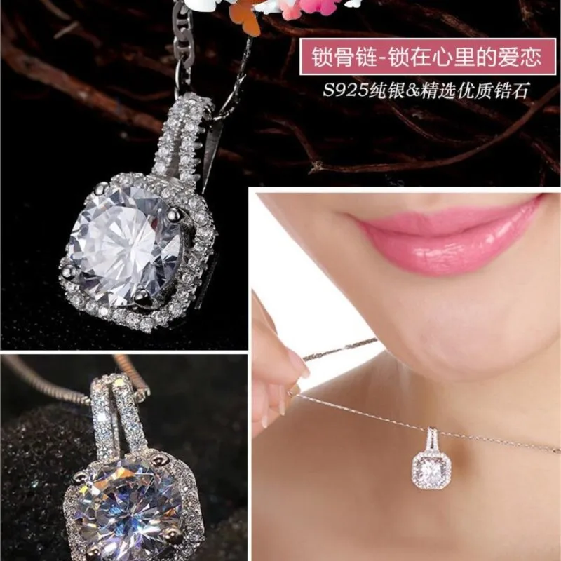 Квадратное ожерелье AAAA + из натурального циркона сверкающее качественное с