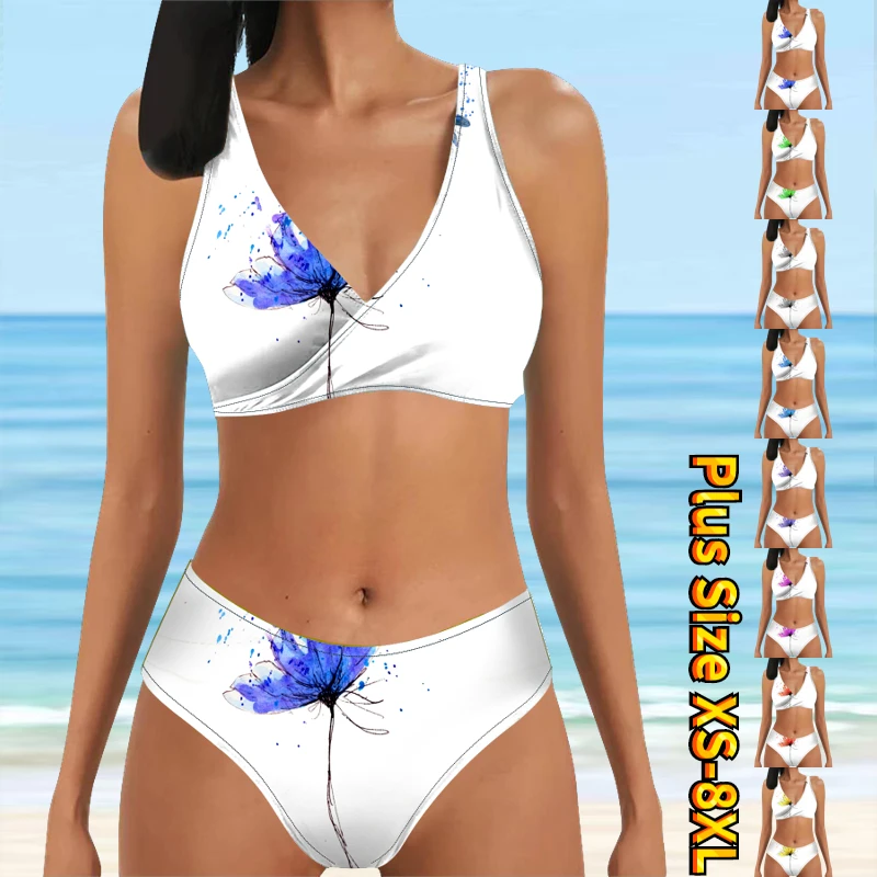 

Женский сексуальный купальник, купальник из двух частей, женский купальник, бикини с новым принтом, новая летняя мода 2023, женское пляжное бикини