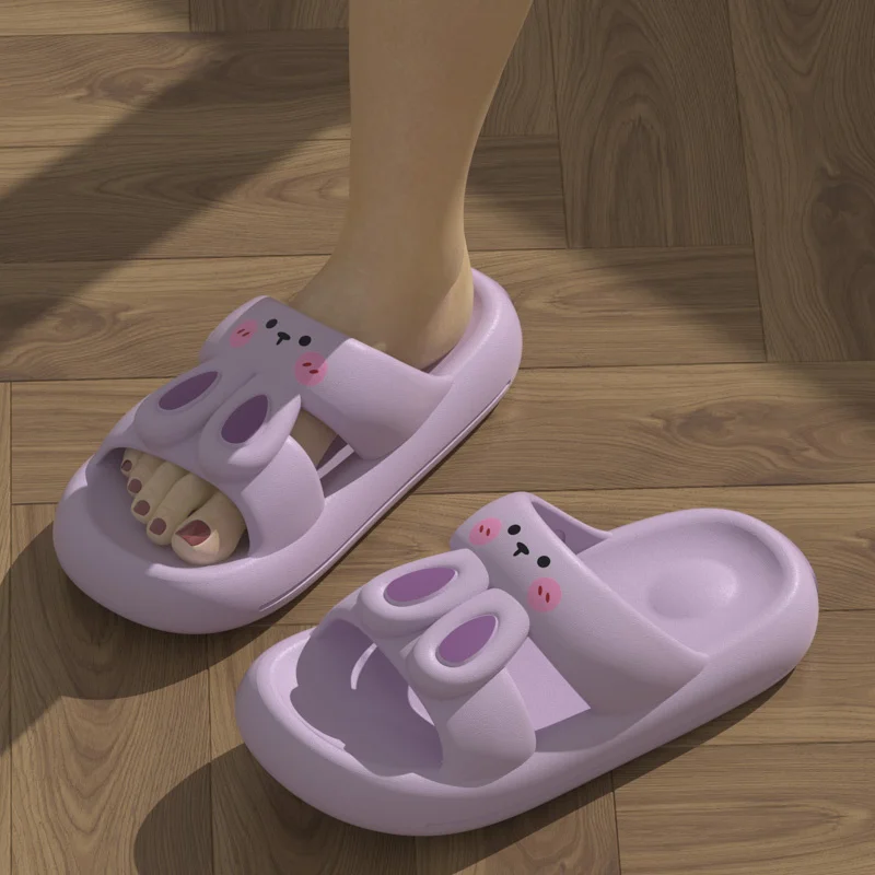 Women Slippers Summer New Pattern Fashion Cartoon Cute Rabbit Thick Sole S Slippers for Women Size 7 Robe and Slippers Set Women