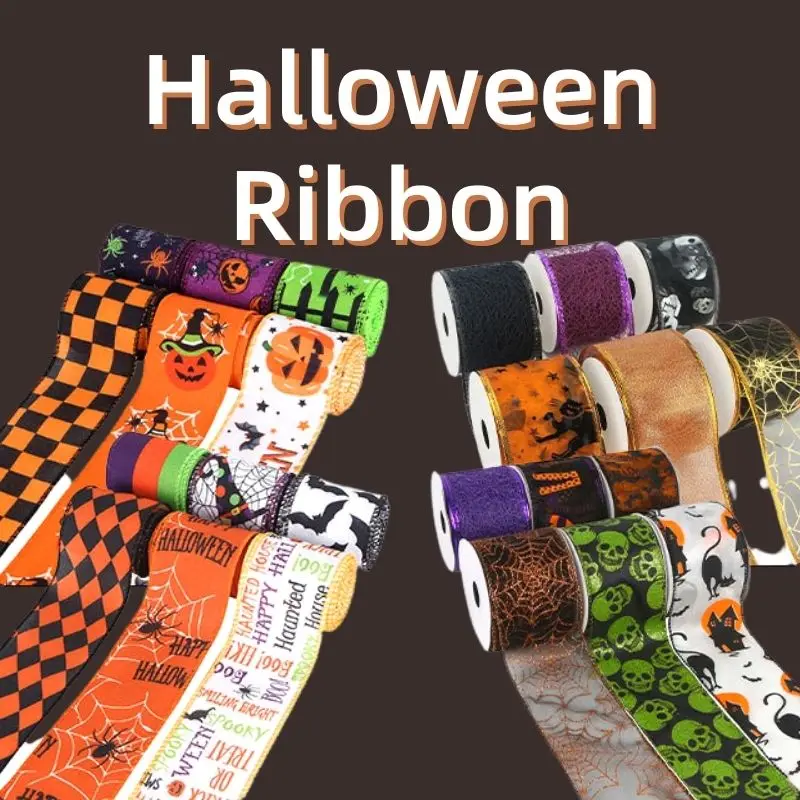 

Набор лент из полиэстера на Хэллоуин, День святых, рукоделие, праздничное украшение для дома, праздвечерние чное шитье, ткань для подарочной...