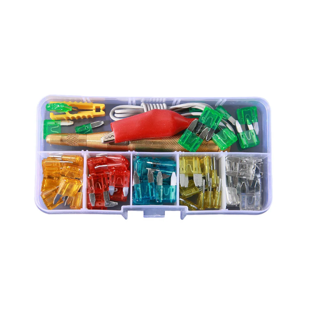 

1 Set of 60PCS 5-30A Car Fuse Zinc Material Replacement Fuses Accessories with Test Pen - Size S