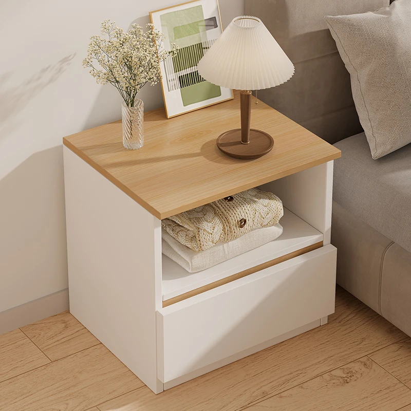 

White Bedroom Night Table Modern Nordicluxury Drawer Nightstand Minimalist Storage Trendy Mesitas De Noche Home Furniture