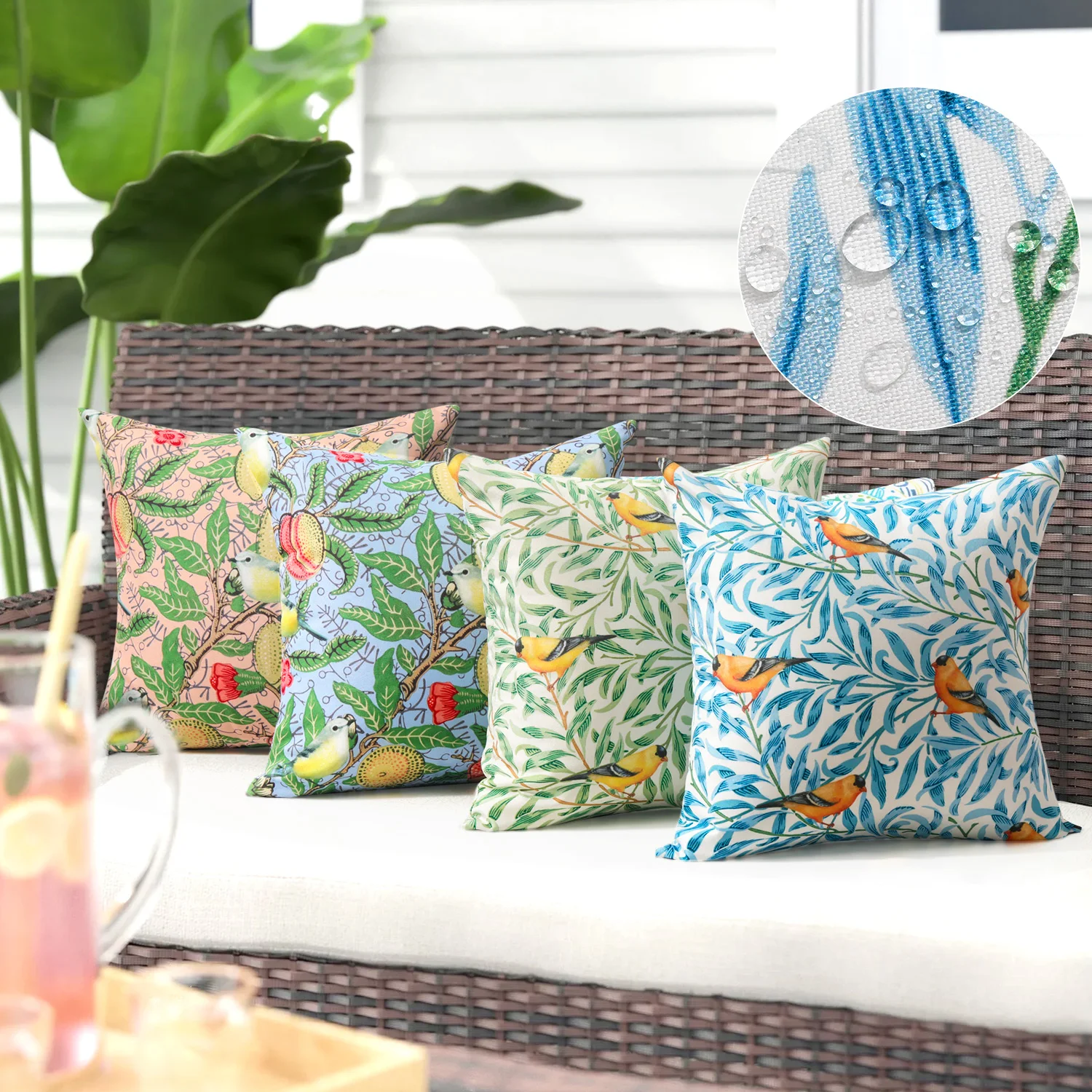 

Водонепроницаемая наволочка для диванной подушки, 4 упаковки, наволочка для диванной подушки для сада, балкона, наволочка для патио, дивана, ...