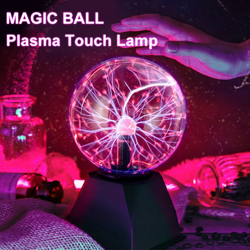 Волшебный хрустальный плазменный шар Сенсорная лампа светодиодный ночник
