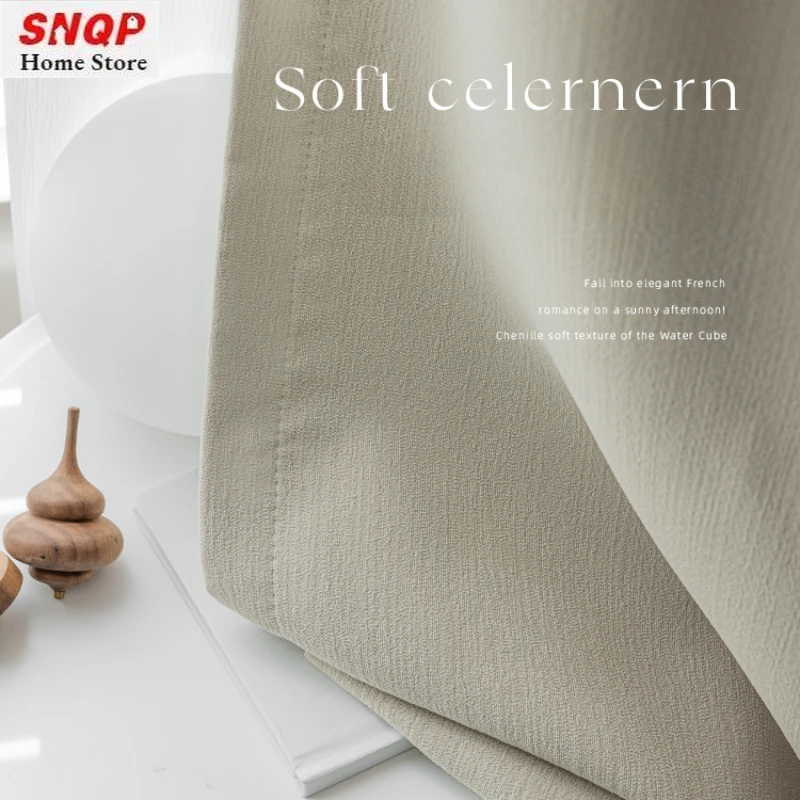 

Cream White French Blackout Curtains for Living Room Bedroom Dining Cotton and Linen Custom Curtains Window Thicken White Tulle
