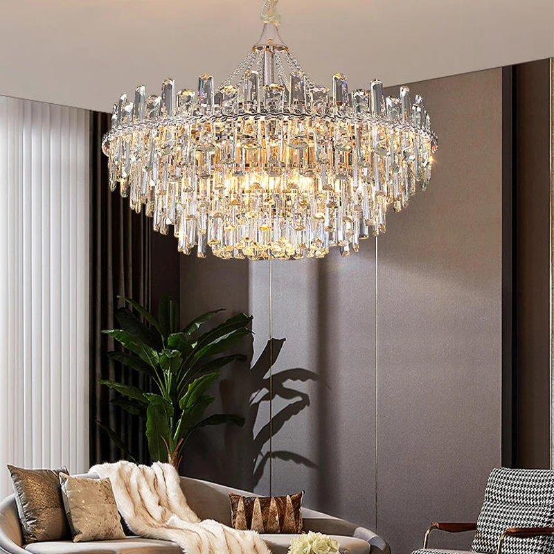 

New Modern Light Luxury Crystal Lamp Home Living Room Bedroom Dining Room Living Room Luxury Villa Suspended Crystal Chandelier