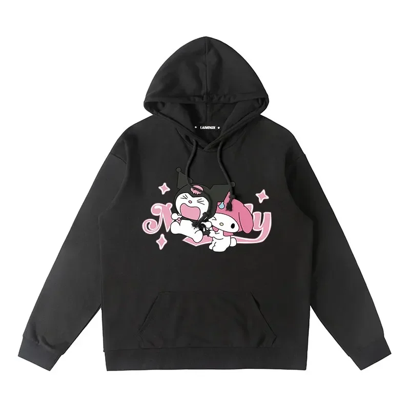 Kuromi Melody Collaboration толстовка женская модная Ins Sanrio Top наряд для пар осенне-зимняя